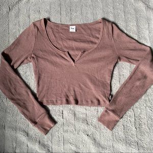 TNA Waffle Long sleeve cropped